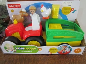 Fisher Price Little People Tow 'n Pull Tractor Sounds Farmer Eddie Cow chick NEW - Picture 1 of 1