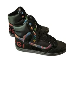 Rare Y2K Coogi Sneakers Black With Knit Print Trim - Picture 1 of 5