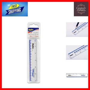 Elegant 6-Inch Clear Ruler in Teal with Ergonomic Grip & Dual Color Print - Picture 1 of 7