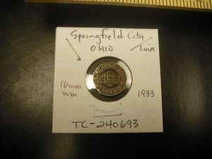 1933 Springfield, OH, City Lines Transit Token TC-240693/OH830D - Bild 1 von 2