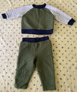Janie and Jack Bebé Niño 2 Piezas Conjunto Pantalones de Correr Verde Talla 18-24 Meses Usado - Imagen 1 de 11