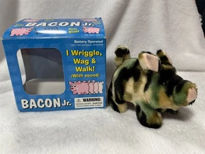 BACON JR ANIMATED CAMO PLUSH WALKING WRIGGLE WAG WALK PIG OINK SOUND TOY - Picture 1 of 13