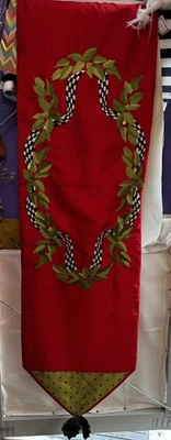 MacKenzie Childs Holly Berry 2012 Retired Runner 72”x20” Excellent - Image 1 of 4