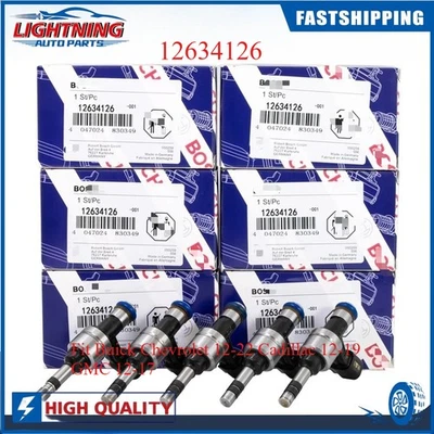 Especificación original, 6 piezas inyectores de combustible aptos para Buick Chevrolet 12-22 Cadillac 12-19 GMC 12-17 Foto 1 de 4