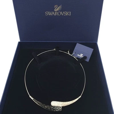Collar Gargantilla Rígida Swarovski Tono Plata Chapado en Rodio Logo Cisne Descontinuado Foto 1 de 4