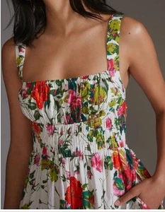 Anthropologie BabyDoll Dress Sz 6-8 Floral Pockets Luxe Beach Lined Summer NWT - Picture 1 of 23