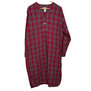 Camicia da notte LL Bean vintage in flanella per dormire uomo grande rossa a quadri 107457 - Foto 1 di 8