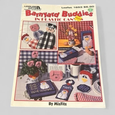 Vintage Barnyard buddies farm themed craft pattern idea book leisure arts - Image 1 of 4