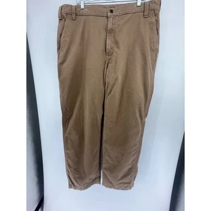 Carhartt Relaxed Fit Canvas Work Pants Mens 42x32 Brown Carpenter Utility - Picture 1 of 3