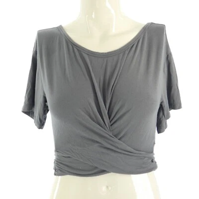 Camiseta Victoria Secret Envolvente Top Corbata Blusa Gris Corbata Girada Verano Talla XS Foto 1 de 4
