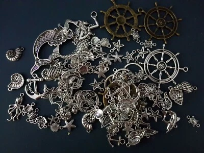 150gr ciondolo MARINO misti MISTO charm CIONDOLI pesce marittimo mare conchiglia - Immagine 1 di 2