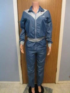 fabulous vintage Nike blue nylon track wind suit jacket M pants L - Picture 1 of 24