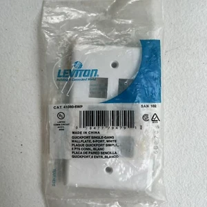 Leviton 41080-6WP Quickport Single-Gang/6-Port Wandplatte - Weiß - Bild 1 von 3