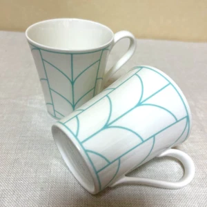 Tiffany & Co. Wheat Leaf White Mug Cup Pair Set 250ml D8cm H9cm No Box New - Picture 1 of 5