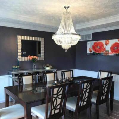 Lámpara colgante de lujo estilo imperio francés de cristal Foto 1 de 4