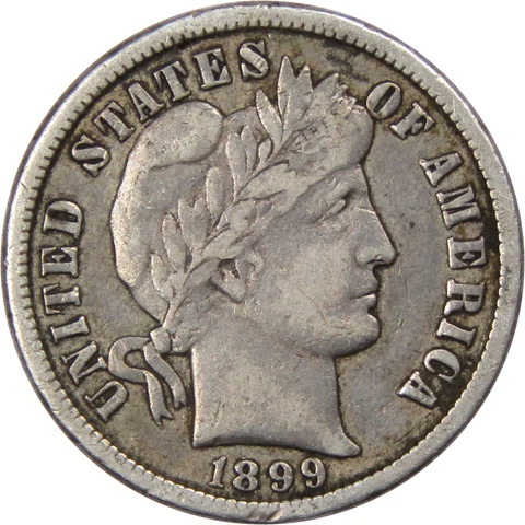 1899 O Barber Dime F Fine 90% Silver 10c US Type Coin SKU:I1591 Cover