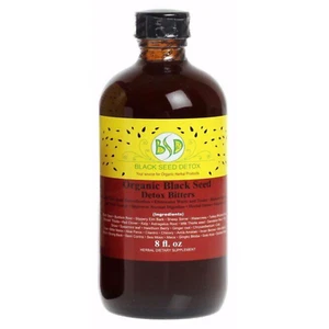 Black Seed Detox Bitters 8 oz - 100% Pure Natural Organic Vegan Herbal Dietary - Picture 1 of 12