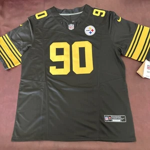 TJ Watt Jersey Black Alternate Large MVP #90 Stitched Pittsburgh Steelers - Picture 1 of 6