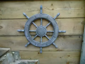 Large Ships Wheel 620 mm Across - marine maritime nautical bathroom Garden Shed - Picture 1 of 6
