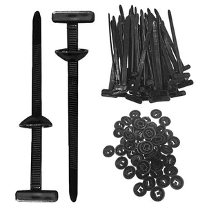 100 pcs Nylon Cable Tie Buckle, Heavy Duty Self-Locking Nylon Zip Ties Holder - Picture 1 of 10