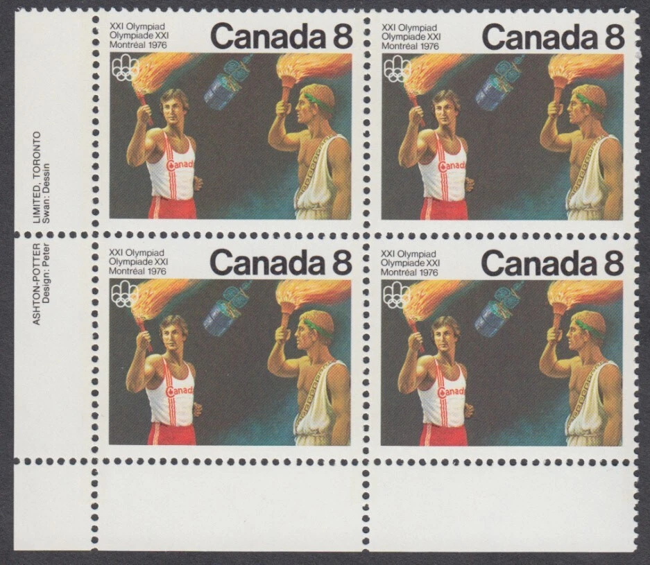 Canada - #681 Olympic Ceremonies Plate Block - MNH - Image 1 of 1