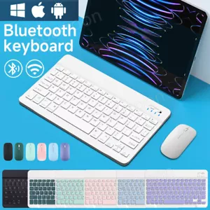 Slim Mini Wireless Keyboard Bluetooth/ Mouse For PC Laptop Mac iOS iPhone Tablet - Picture 1 of 26