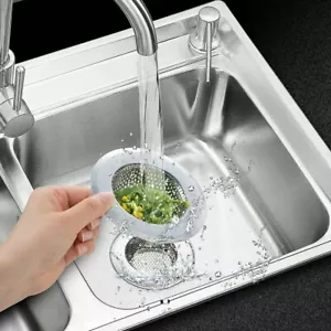 2PCS Kitchen Sink Filter Strainer Large Wide Rim 4.5" Mesh Bath Drain Stopper - Picture 1 of 7