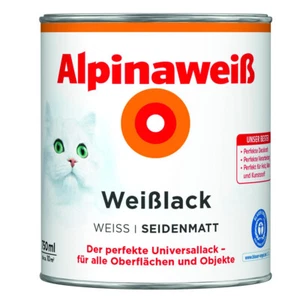 Alpina Alpina blanco lacado blanco seda mate 0,75 Ltr. Pintura universal  - Imagen 1 de 2