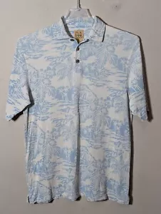 VTG JOS. A. BANK Silk Blend TROPICAL HAWAIIAN Tiki Polo Shirt Floral Small - Picture 1 of 6