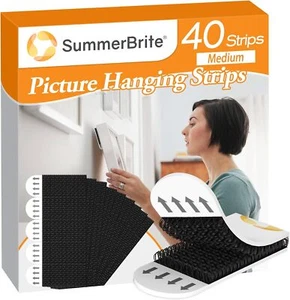 Picture Hanging Strips,Picture Strips Medium Black, Black - Picture 1 of 9