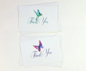 14 Thank You Cards Notes Bird Wedding Business Birthday Thankful Note IN THANK71 - Picture 1 of 4