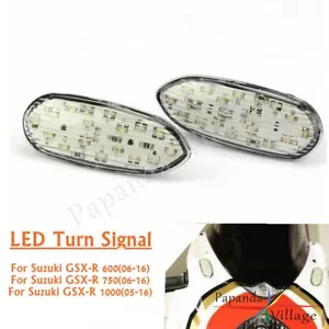 2pcs Front E-mark LED Turn Signal Flush Mount For Suzuki GSXR1000 GSX-R 600 750 - Picture 1 of 9