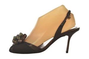 Cole Haan Womens Shoes Size 6.5 B Brown Bronze Slingback Heels Suede Leather - Picture 1 of 6