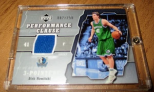 DIRK NOWITZKI 2006 UPPER DECK PERFORMANCE CLAUSE GAME USED JERSEY 82 /250 MAVS - Picture 1 of 2