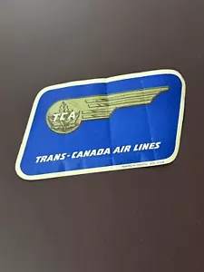 RARE Vintage 1950's TRANS CANADA AIRLINE TCA Luggage Baggage Label Sticker - Picture 1 of 6