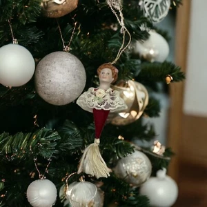 Vintage 1985 Hallmark Erbstück viktorianische Spitze Dame Büste Kopf Weihnachtsschmuck - Bild 1 von 7