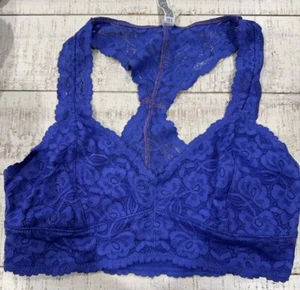 Free People Galloon Lace Racerback Bralette Size S Slate NWT FP2 - Picture 1 of 4