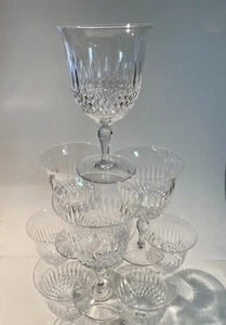 Vasos de agua de vino cristal THOMAS WEBB 5,75"" lote de 10 vasos de corte entrecruzado de Inglaterra - Imagen 1 de 8
