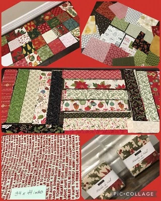 Moda Mix Christmas Quilt Strips Charm Fabric Lot Kaufman Holiday Squares, Nice! - Image 1 of 4