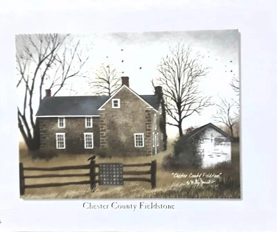 Billy Jacobs "CHESTER COUNTY FIELDHOUSE" House,Country Art Print  8.5x11 - Image 1 of 2