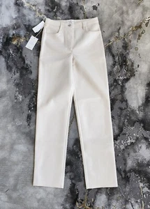 Aritzia The Melina Pants Birch Ivory Vegan Leather High-Waist Size 4 Tall Jeans - Picture 1 of 8