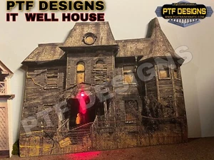 Edificio plano de Halloween a escala G ""IT WELL HOUSE"" CON LED -Niebolt Street 1:24 1:32 - Imagen 1 de 9