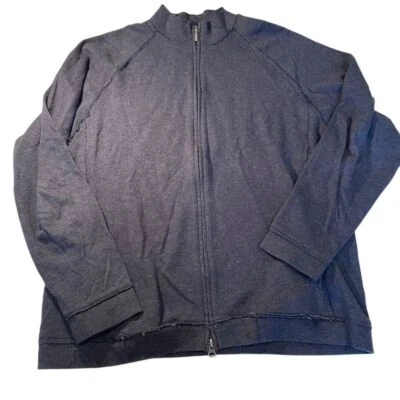 BUGATCHI Full Zip Raw Seam Shirt Jacket Navy Blue Size Medium - Image 1 of 4