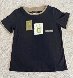 Camicia girocollo Phidias Paris nera Y2K preppy chic made France - Foto 1 di 7