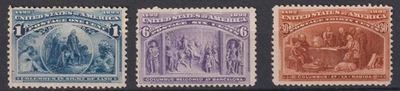 US Sc# 230 235 239 *MINT NO GUM { SET OF 3 COLUMBIAN } GREAT FROM 1893 SERIE - Image 1 of 4