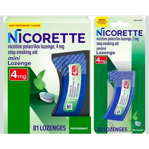 Mini pastilla Nicorette 4 mg menta ayuda para dejar de fumar nueva 101 quilates EXP 1/27 - Imagen 1 de 13