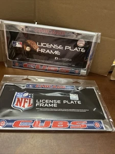 New Chicago Cubs License Plate Frame by Rico Chrome With Glitter NEW Set Of 2 - Picture 1 of 10