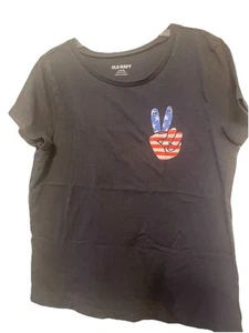 Old Navy Boys D-Gray USA Theme “Better Together” Double-Sided Shirt Size L 10/12 - Picture 1 of 8