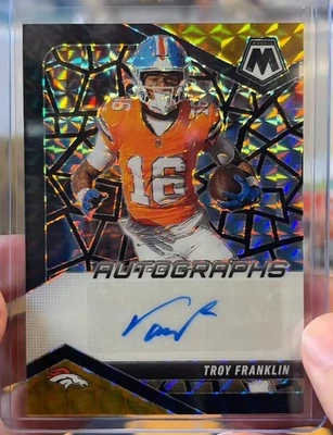 2025 Panini Mosaic Choice /8 Troy Franklin  Black Gold Auto Ssp Broncos - Image 1 of 2