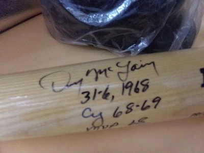 DENNY McLAIN SIGNED BAT WITH 3 INSCRIPTIONS RARE 68-69 CY - Image 1 of 3